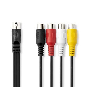 NDS 0,20 METRI Cavo audio DIN  Maschio a 5 pin DIN  4 RCA femmina  Placcato nick