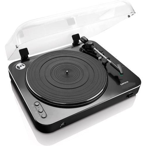 LENCO LBT-120BK Giradischi con Bluetooth e Porta USB per connessione a PC