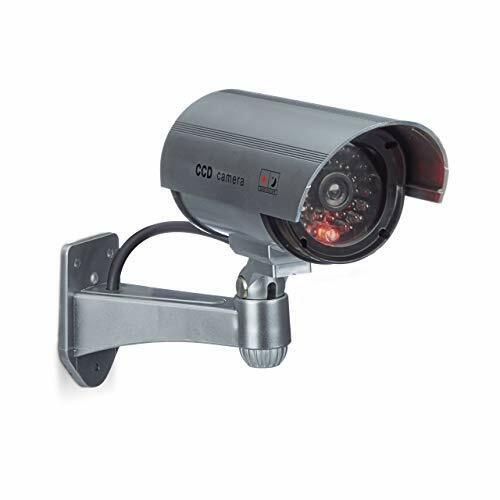 Relaxdays Telecamera Finta di Sorveglianza, Colore Argento, con Luce a Led (L2T)