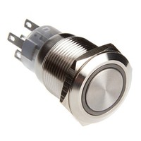 DimasTech Vandalismusschalter/-taster 19mm Silverline grün Stahl Grün PD014
