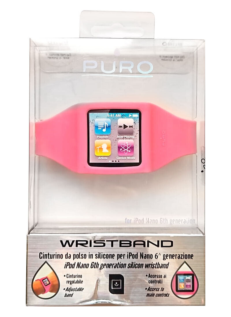CUSTODIA DA POLSO PURO BRACCIALETTO ROSA iPOD NANO 6TH GE
