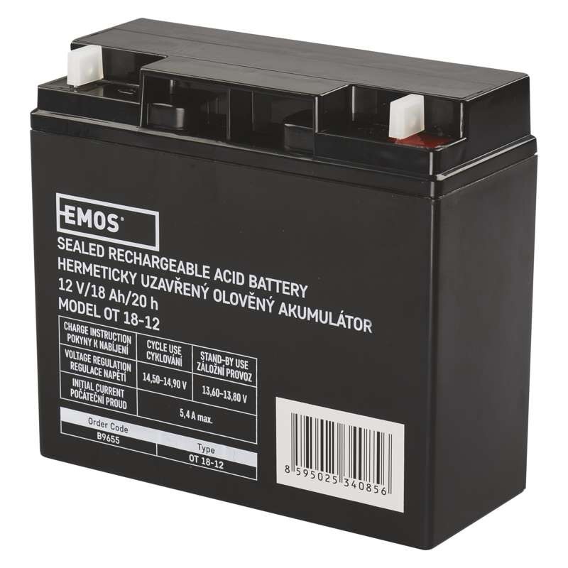 Batteria al piombo ricaricabile 12V 18AH EMOS B9655