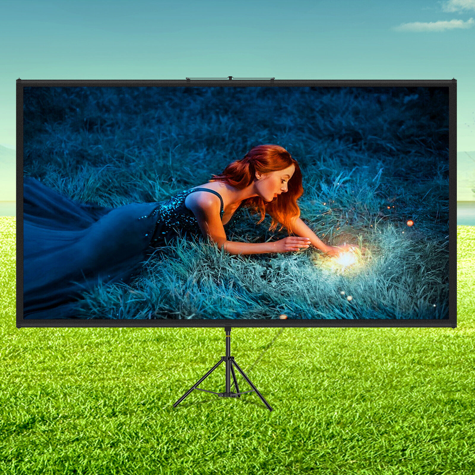 VEVOR Schermo Cinematografico per Esterni 279,4cm Schermo per Proiettore HD 16:9