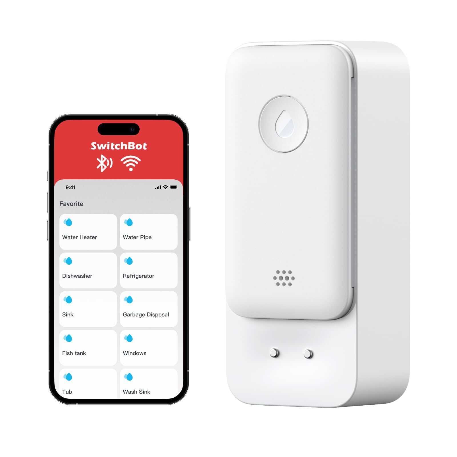 SwitchBot Rilevatori di acqua WiFi(Nessun hub richiesto), rilevatore intelligent