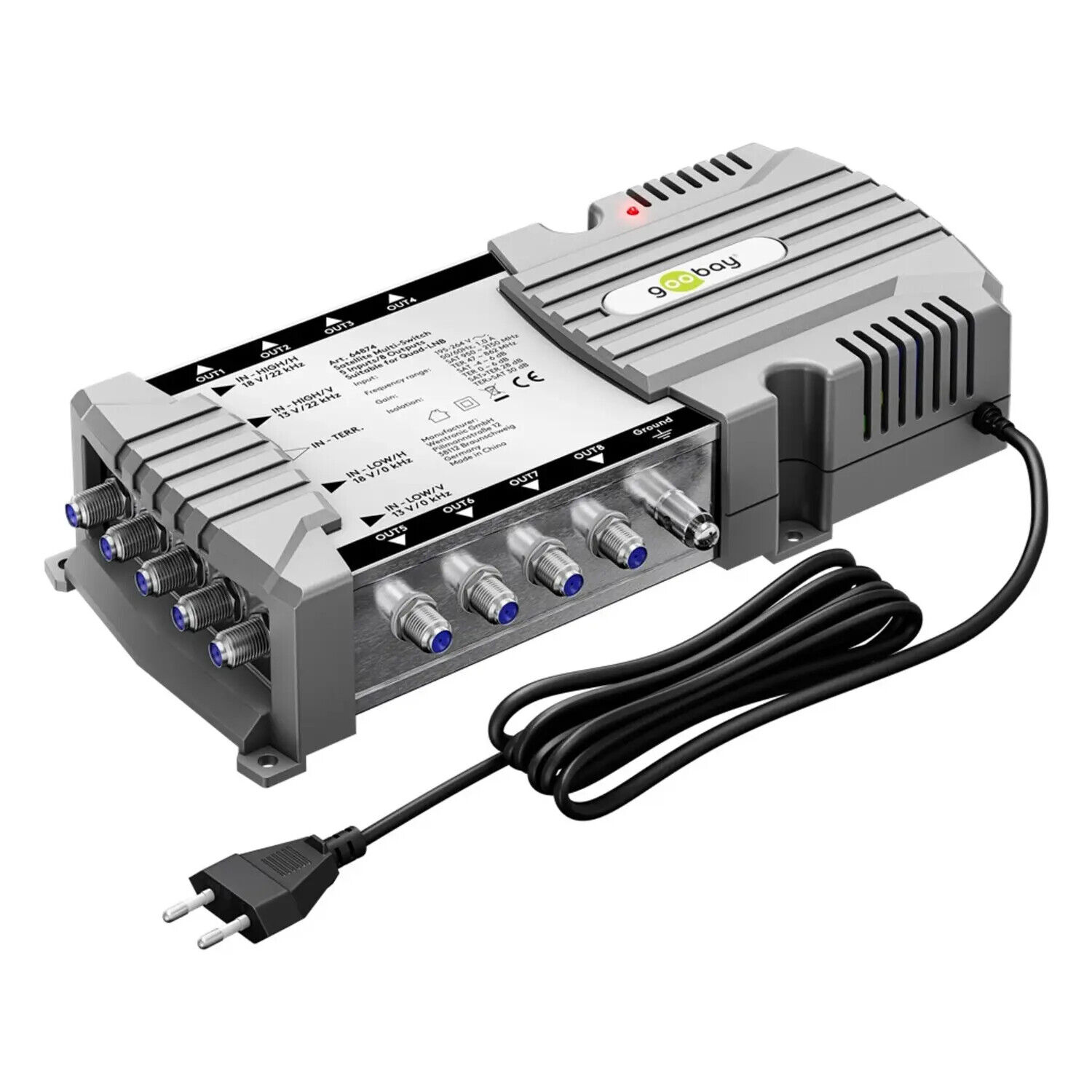 centralina multiswitch lnb satellitare 5 ingressi 8 uscite