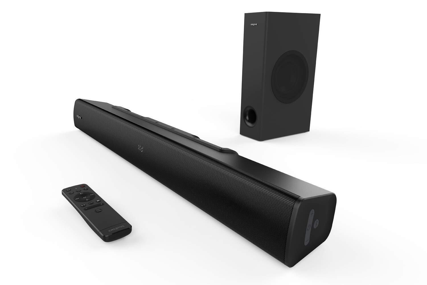Soundbar Creative Stage V2 2.1 160W con subwoofer, Clear Dialog e Surround di So