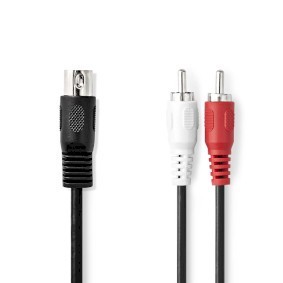 NDS 1 METRO Cavo audio DIN  Maschio a 5 pin DIN  2x maschio RCA  Placcato nickel