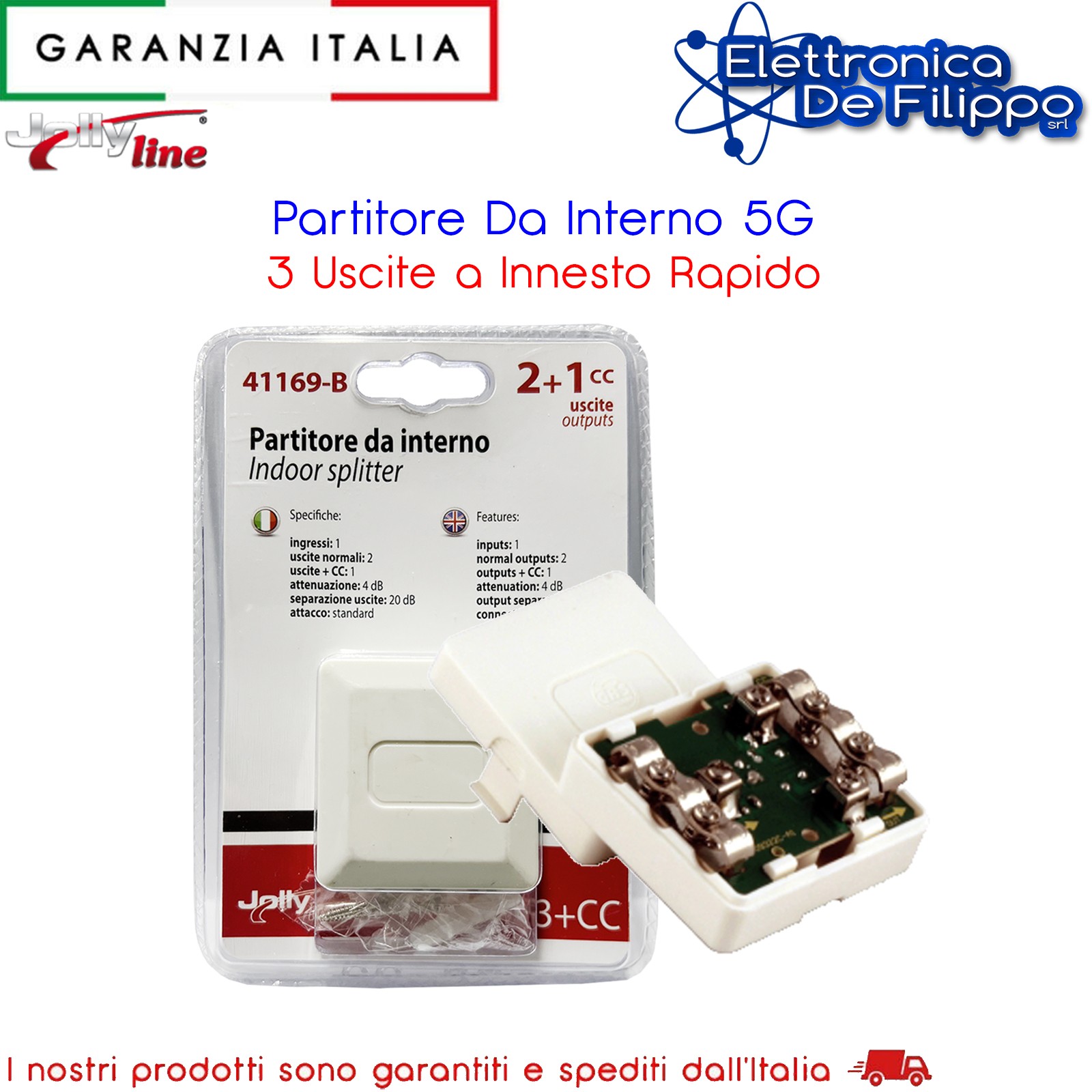 Partitore Da Interno 5G 3 Uscite a Innesto Rapido