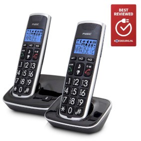 NDS Telefono DECT senior con tasti grandi e 2 portatili nero