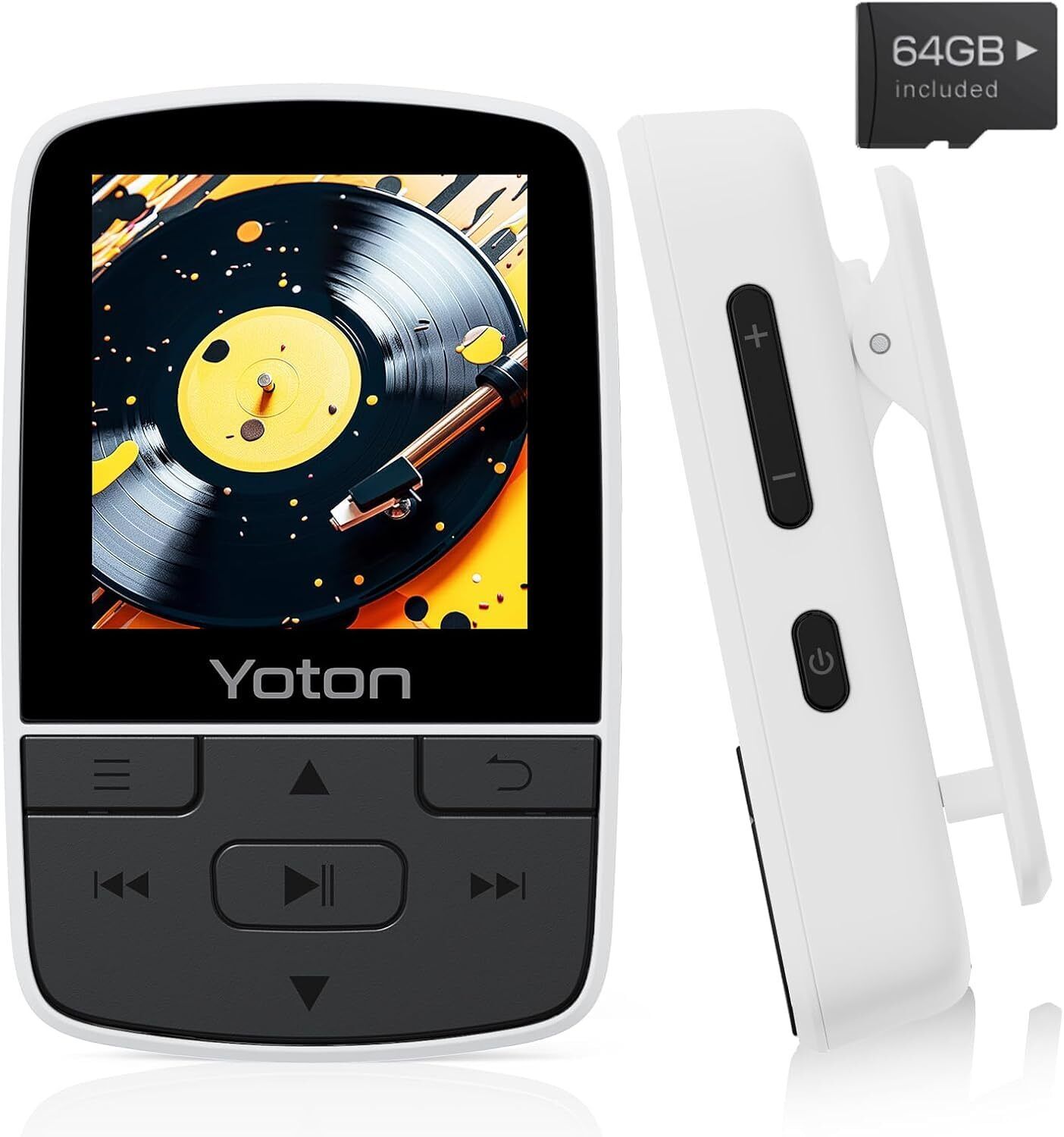 YOTON Lettore Musicale Bluetooth 64GB, Mini MP3 Sportivo Portatile con Clip, Suo