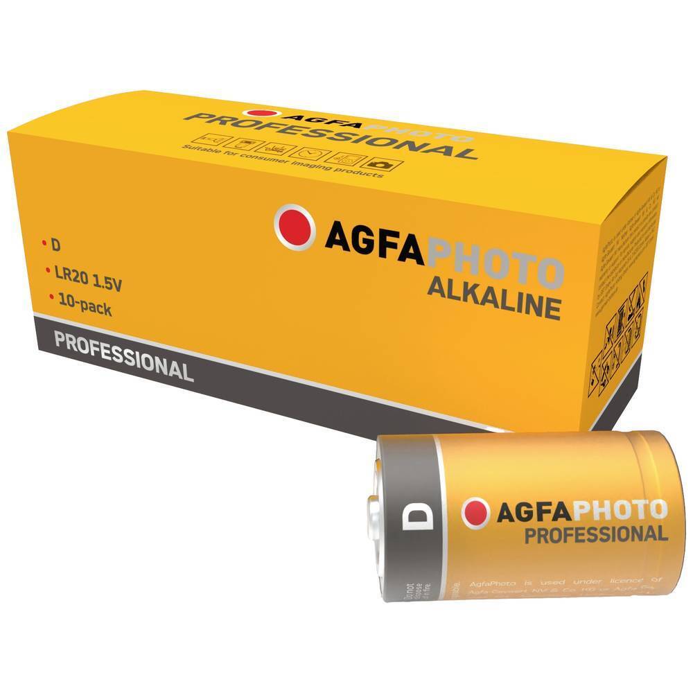 AgfaPhoto Professional LR20 Batteria Torcia (D) Alcalina/manganese 1.5 V 10 pz.