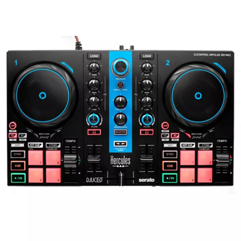 HERCULES DJ CONTROL INPULSE 200 MK2 BLUE controller midi serato dj lite djuced
