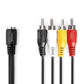 NDS 0,20 METRI Cavo audio DIN  Femmina a 5 pin DIN  4x RCA maschio  Placcato nic