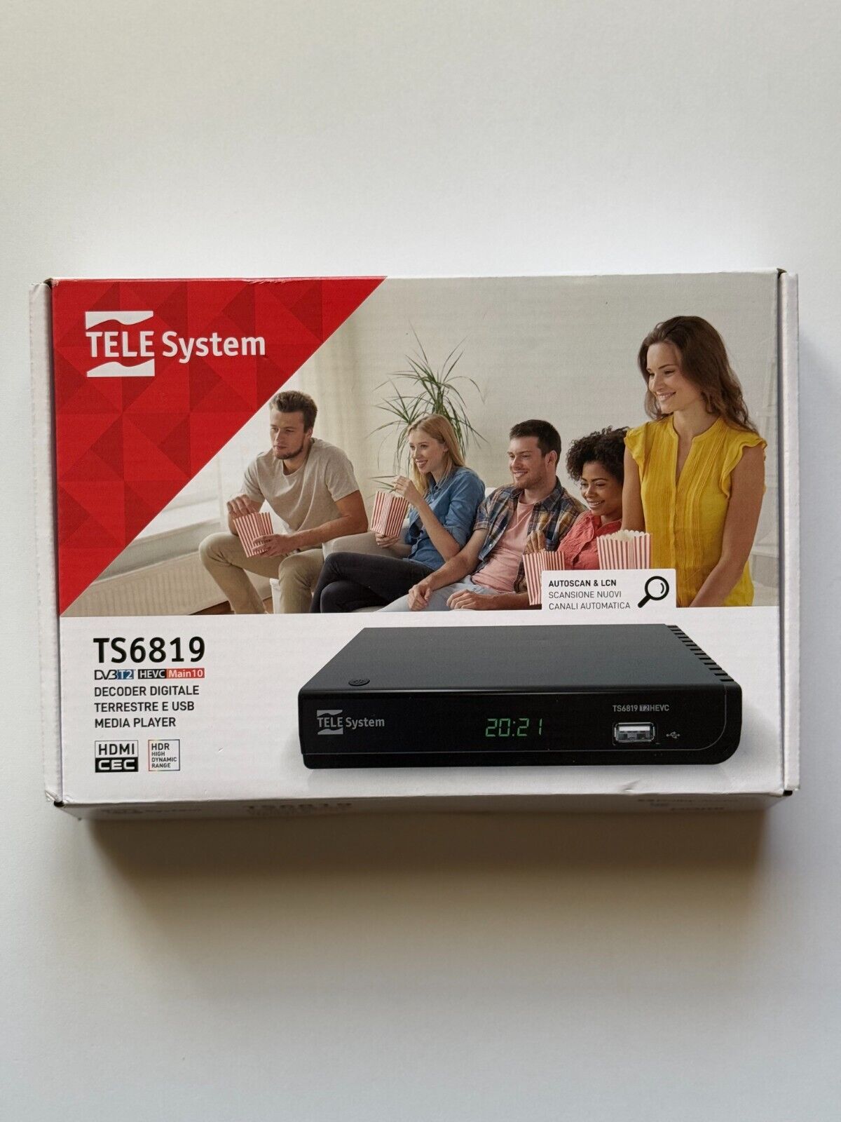 DECODER DIGITALE TERRESTRE TELESYSTEM TS6819 DTT HD HDR HLG