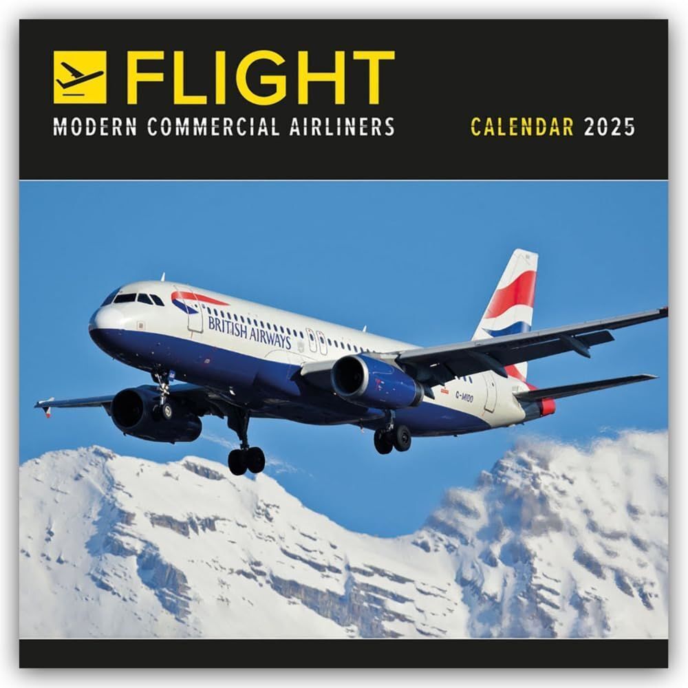 Calendari Carousel Calendars - Flight, Modern Commercial Airliners Square Wall C
