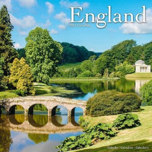 England Calendar 2024  Square Travel Wall Calendar - 16 Month