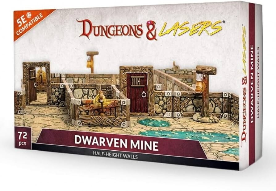 Dungeons & Lasers - Dwarven Mine Half-Height Walls