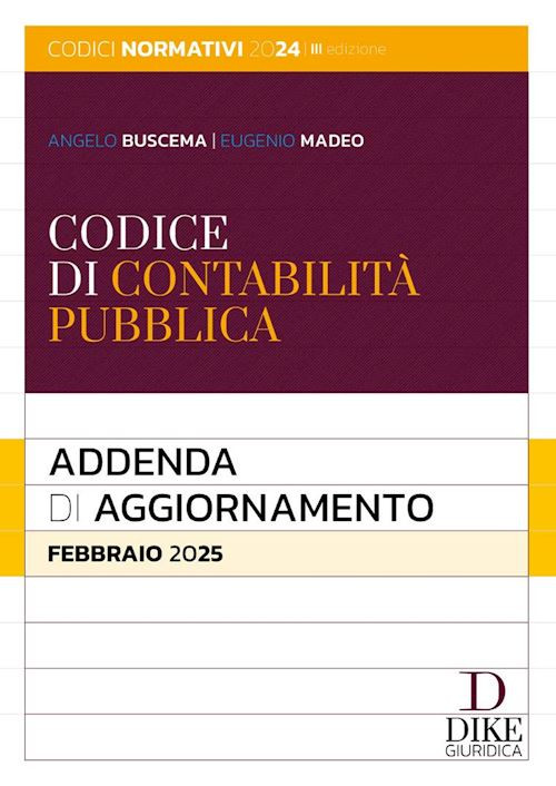 CODICE DI CONTABILITA' PUBBLICA - ADDENDA DI AGGIORNAMENTO - FEBBRAIO 2025  -