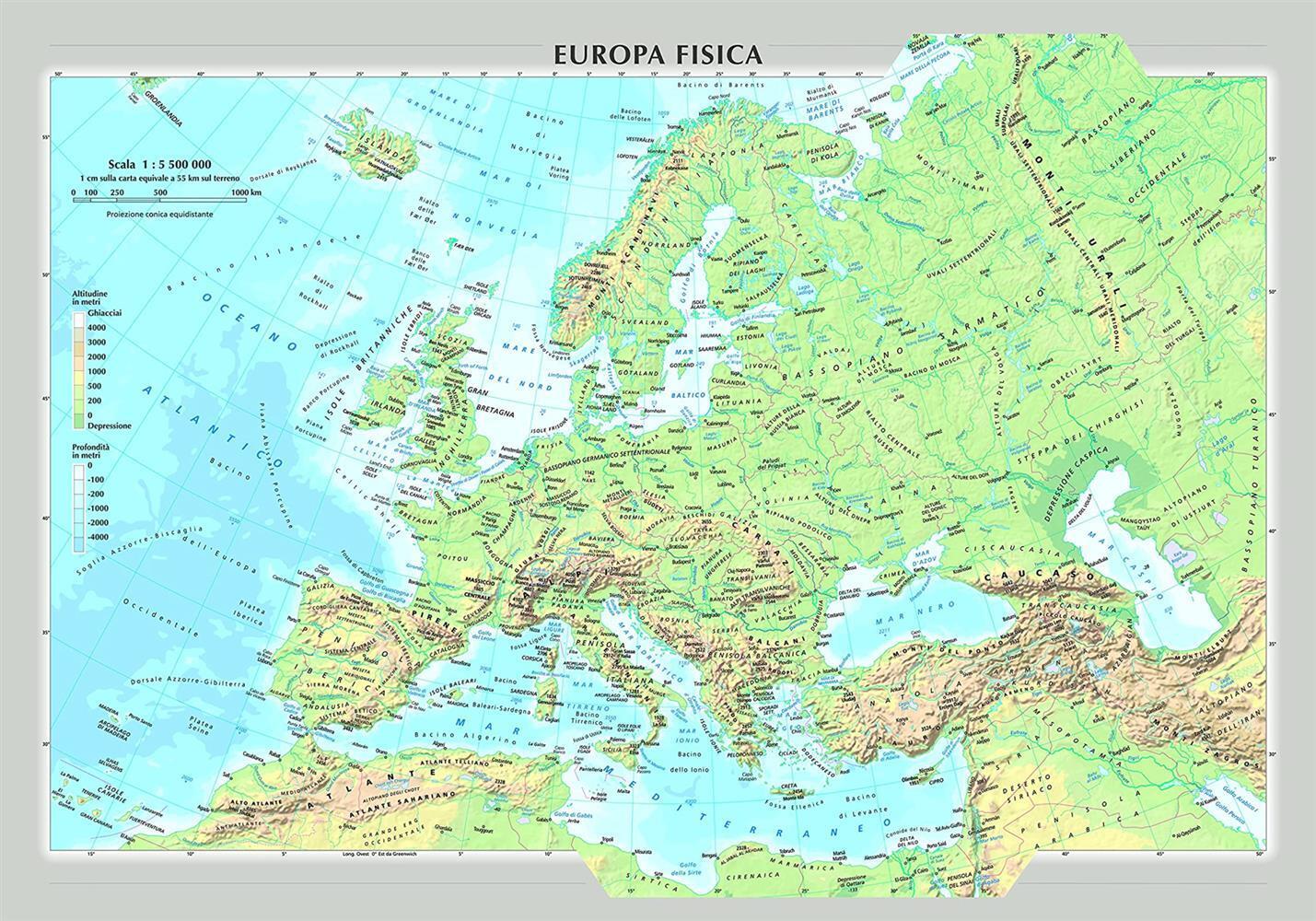 Europa fisica e politica (carta murale) - AA.VV.