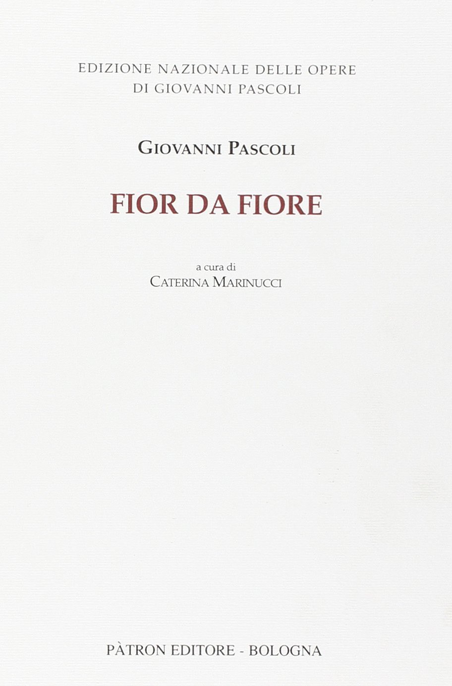 9788855530378 Fior da fiore - Pascoli