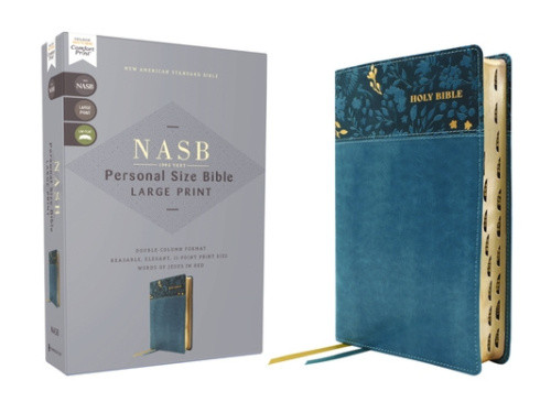 Nasb, Personal Size Bible, Large Print, Leathersoft, Teal, Red Letter, 1995