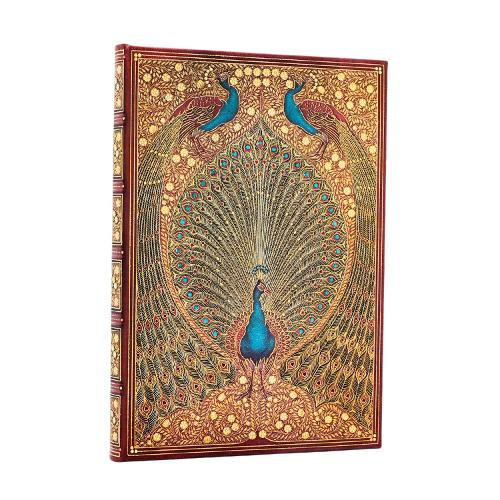 Hafiz’s Peacocks (Sangorski & Sutcliffe) Midi Lined Hardcover Journal (Elastic