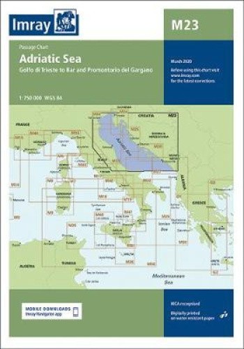 Imray Chart M23 Adriatic Sea Passage Chart: Golfo di Trieste to Bar and