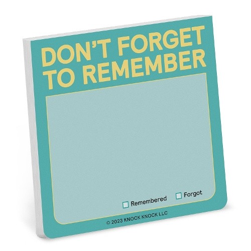 Knock Knock Don't Forget to Remember Sticky Note (Pastel) by Knock Knock