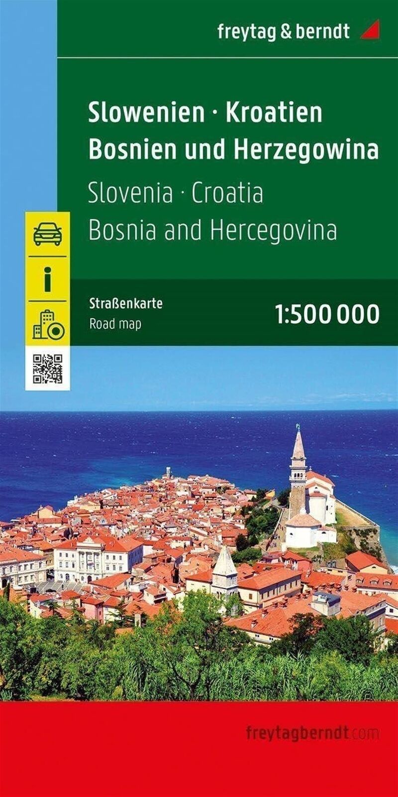 Slowenien-Kroatien-Bosnien-Herzegowina 1:500 000 2024 - AA.VV.