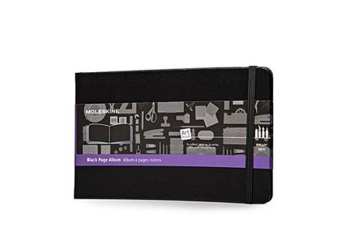 Moleskine Art Plus Black Page Album, Large, Black, Hard Cover (5 x 8.25)