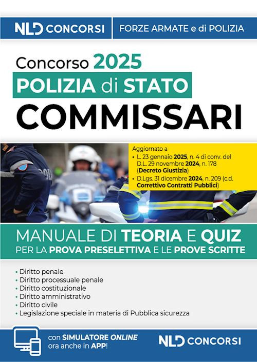 CONCORSO 2025 POLIZIA DI STATO - COMMISSARI  - AA.VV. - NLD CONCORSI