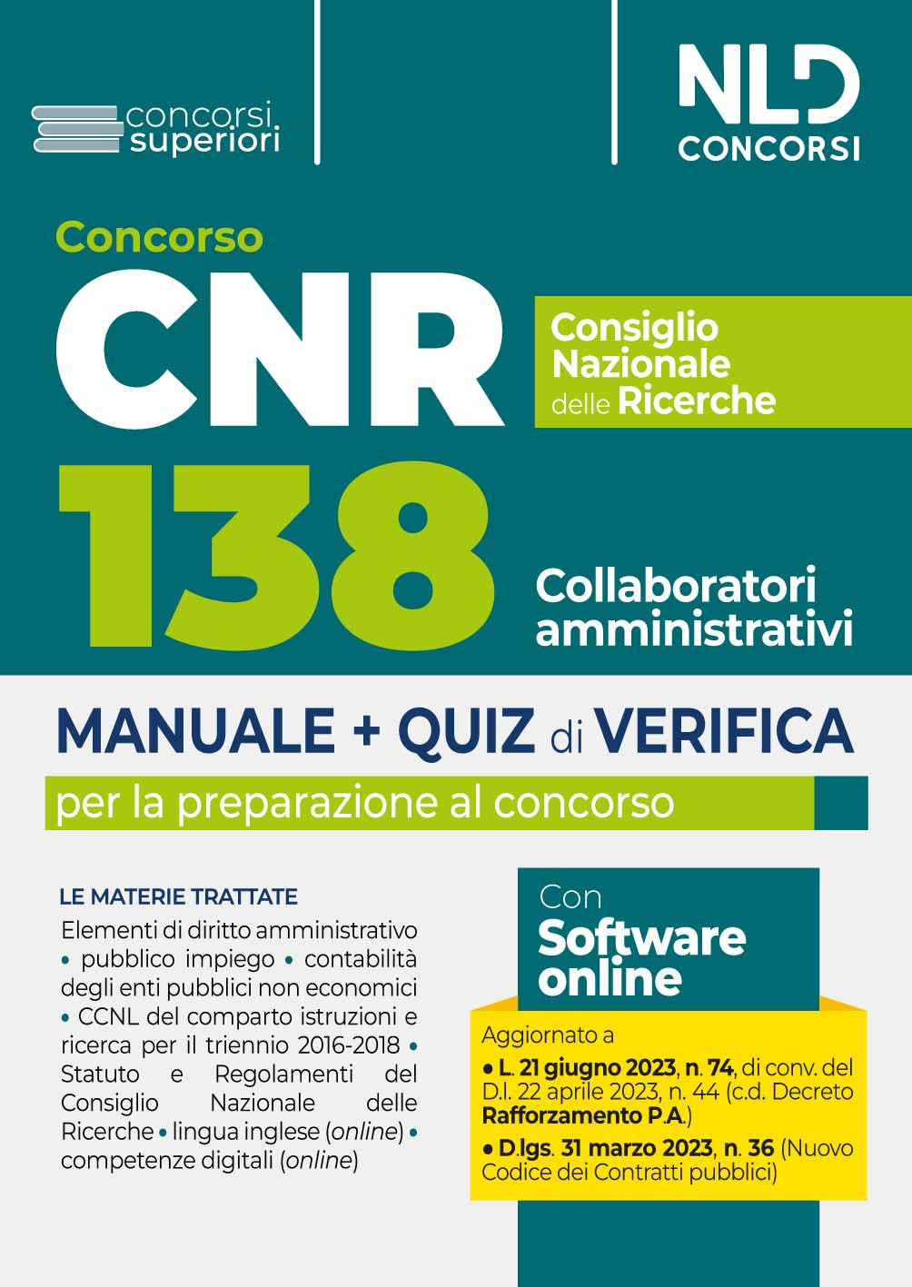 9788833589688 Concorso CNR Consiglio Nazionale delle Ricerche. M...ministrazione