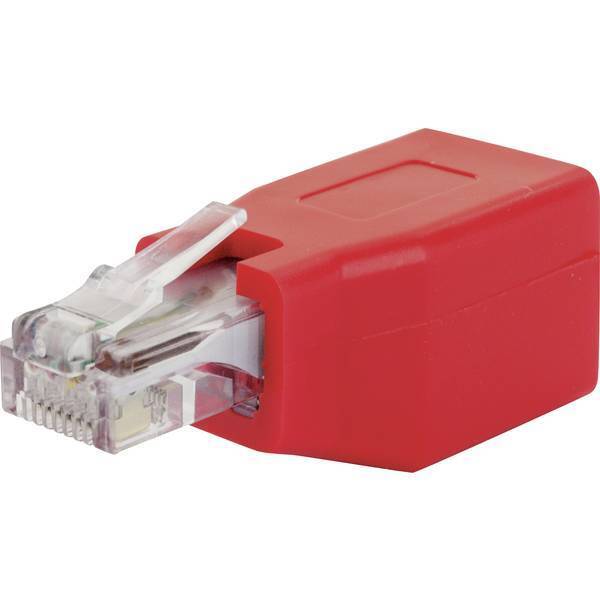 Schwaiger rj45 rete adattatore cat 6 1x presa spina rosso