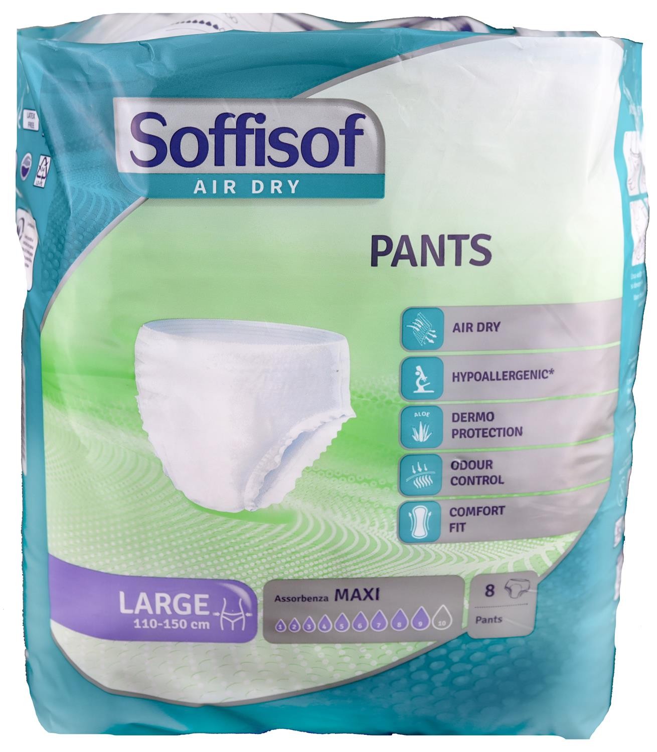 SOFFISOF PANNOLONI A MUTANDA AIR DRY PANTS TAGLIA L MAXI 8PZ