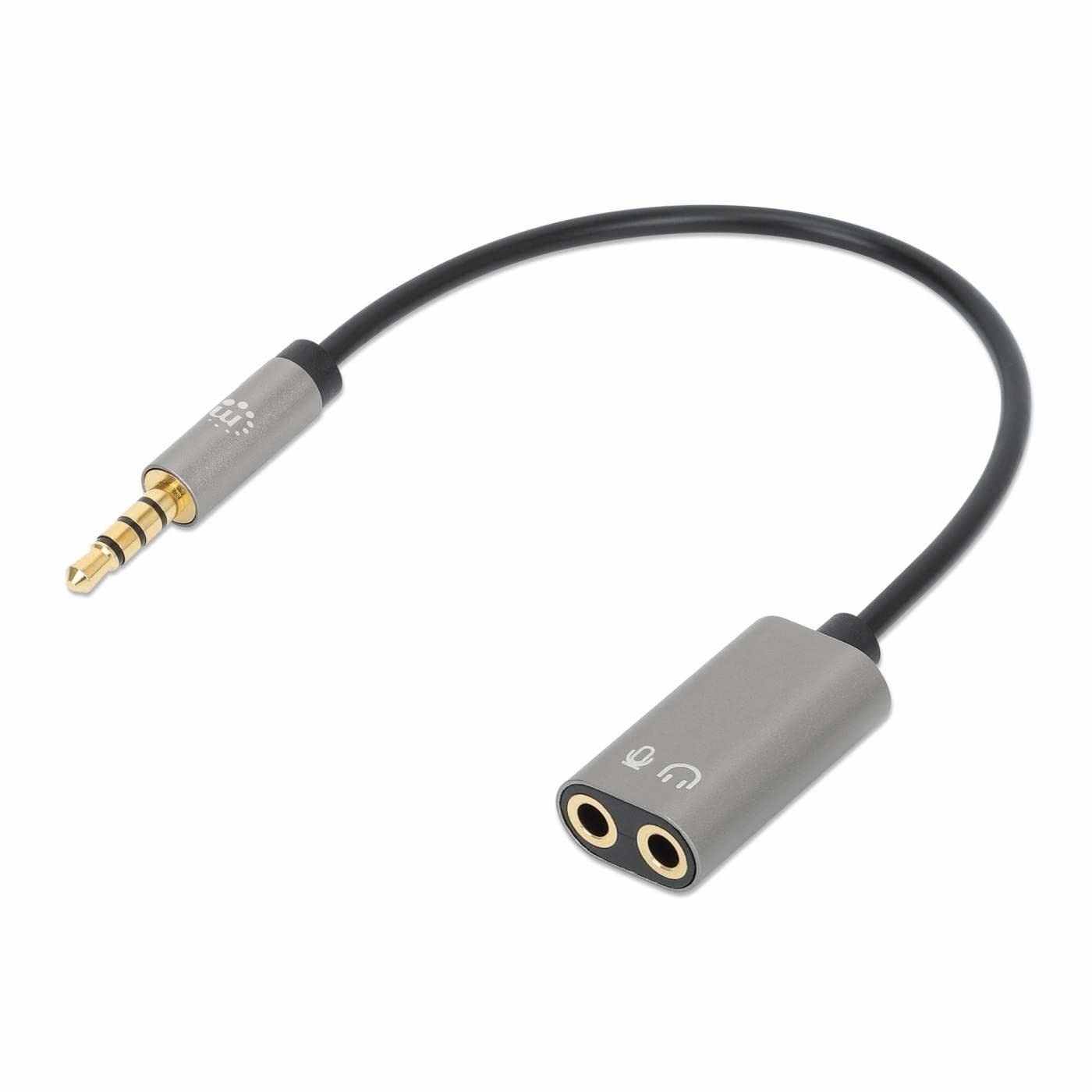 Headset Adapter Cable Y-Splittr-Male/2Xfem 3.5Mm Slim NUOVO