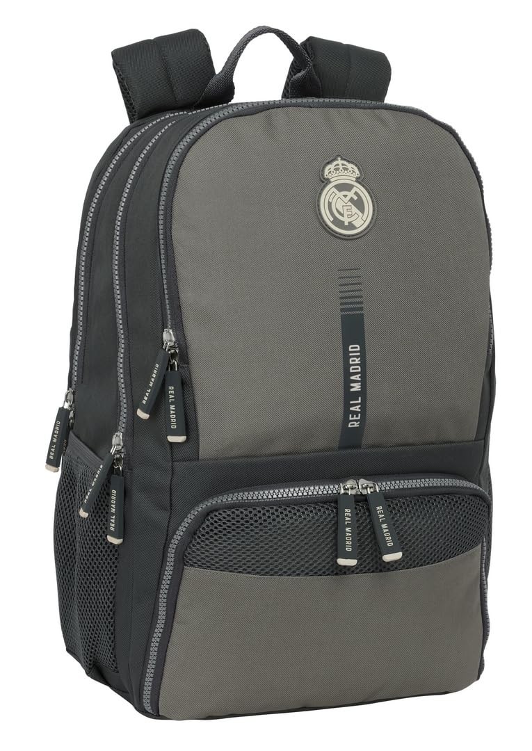 School Bag Real Madrid C.F. Grey 30 X 42 X 17 Cm NUOVO