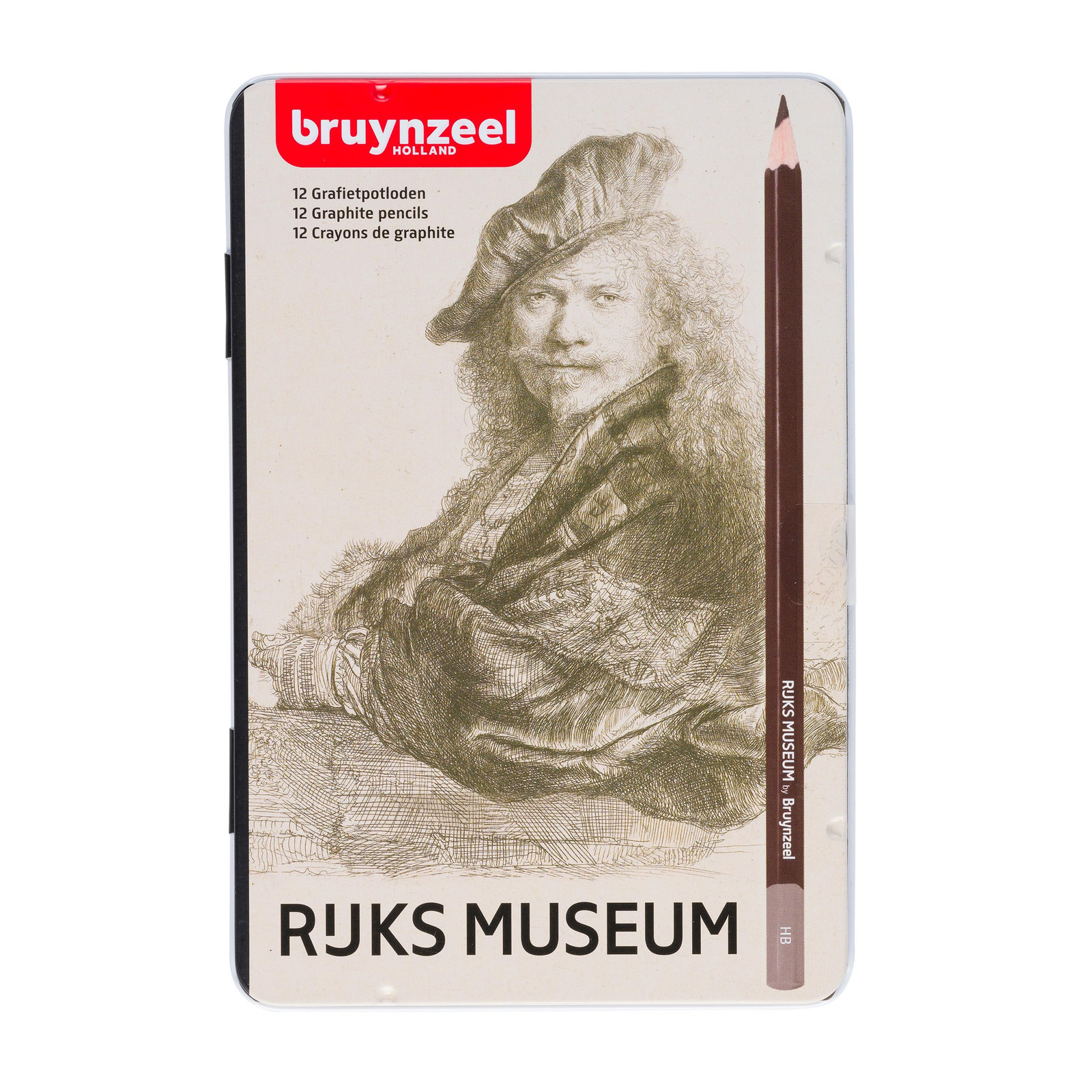Bruynzeel Dutch Masters Rembrandt Van Rijn Graphite Pencils 12-Piece Set in Tin