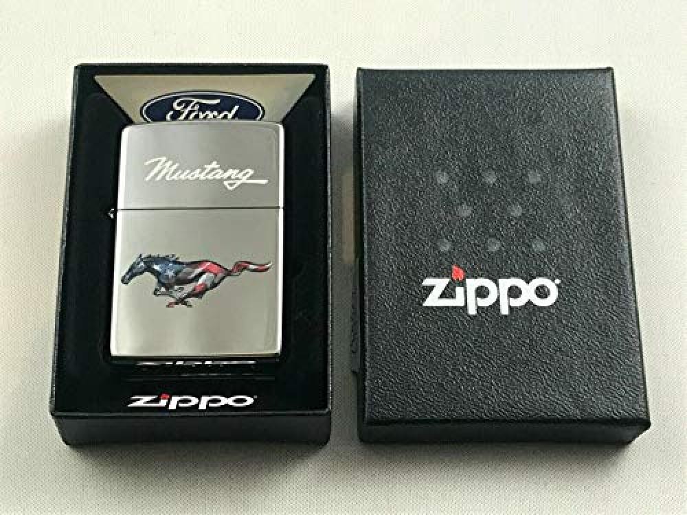 Zippo Mustang Ford 60004523 - Accendino cromato lucido primavera 2019 - NUOVO