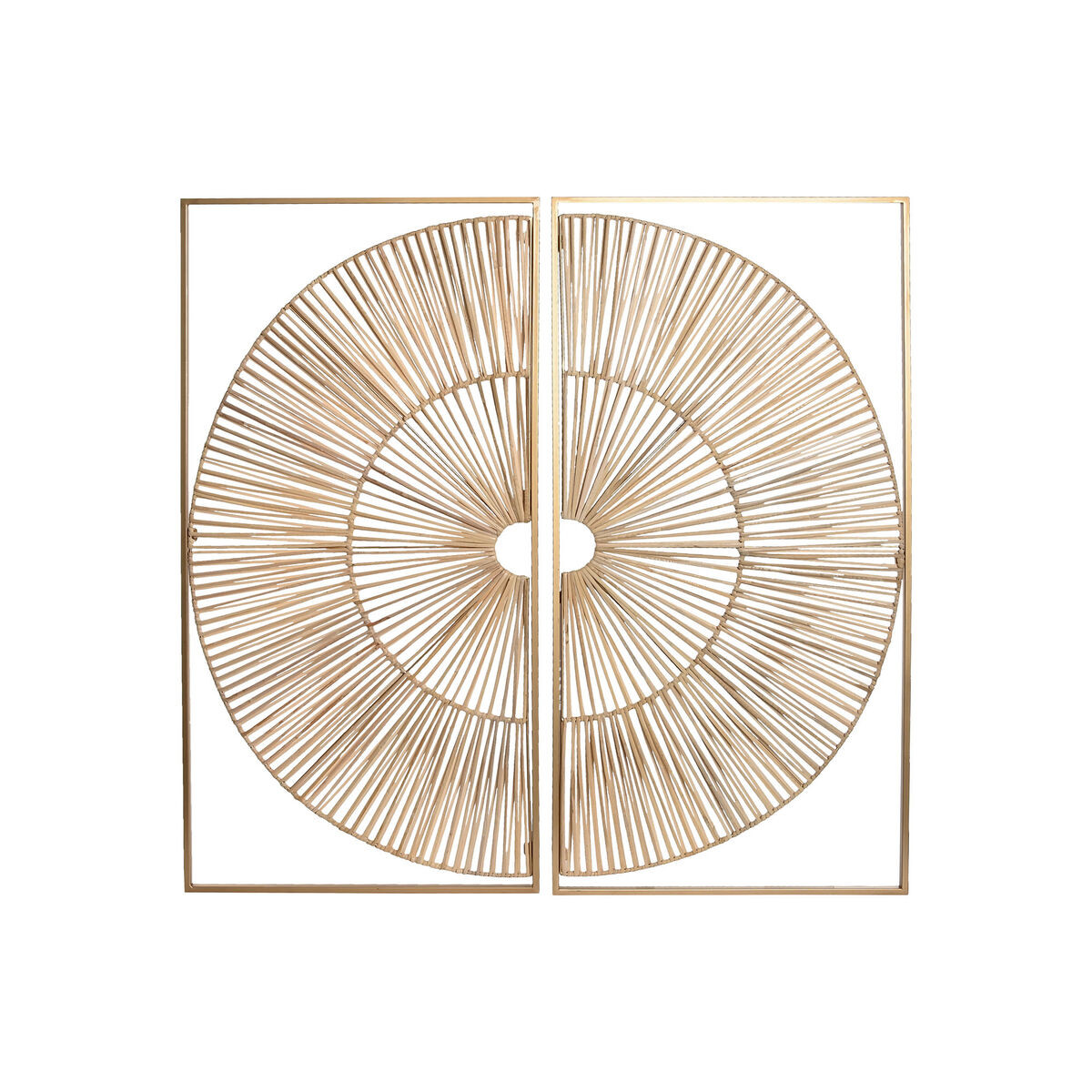 Decorazione da Parete Home ESPRIT Dorato Naturale 50 x 2 x 100 cm [2 Pezzi]