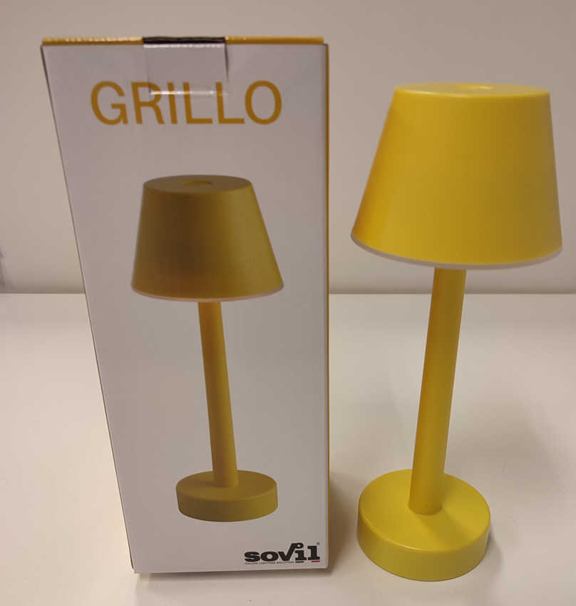 Lampada da tavolo led ricaricabile Sovil Grillo 3W 3000K giallo - 97901/01