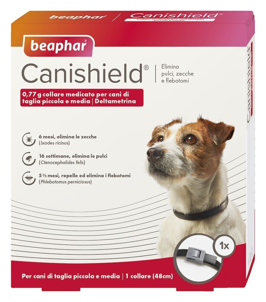 Collare Antiparassitario Cani Pulci Zecche beaphar CANISHIELD Scalibor Seresto S