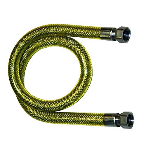 Tubo flessibile 2 metri per gas metano e gpl certificato acciaio inox ff 1/2 ...
