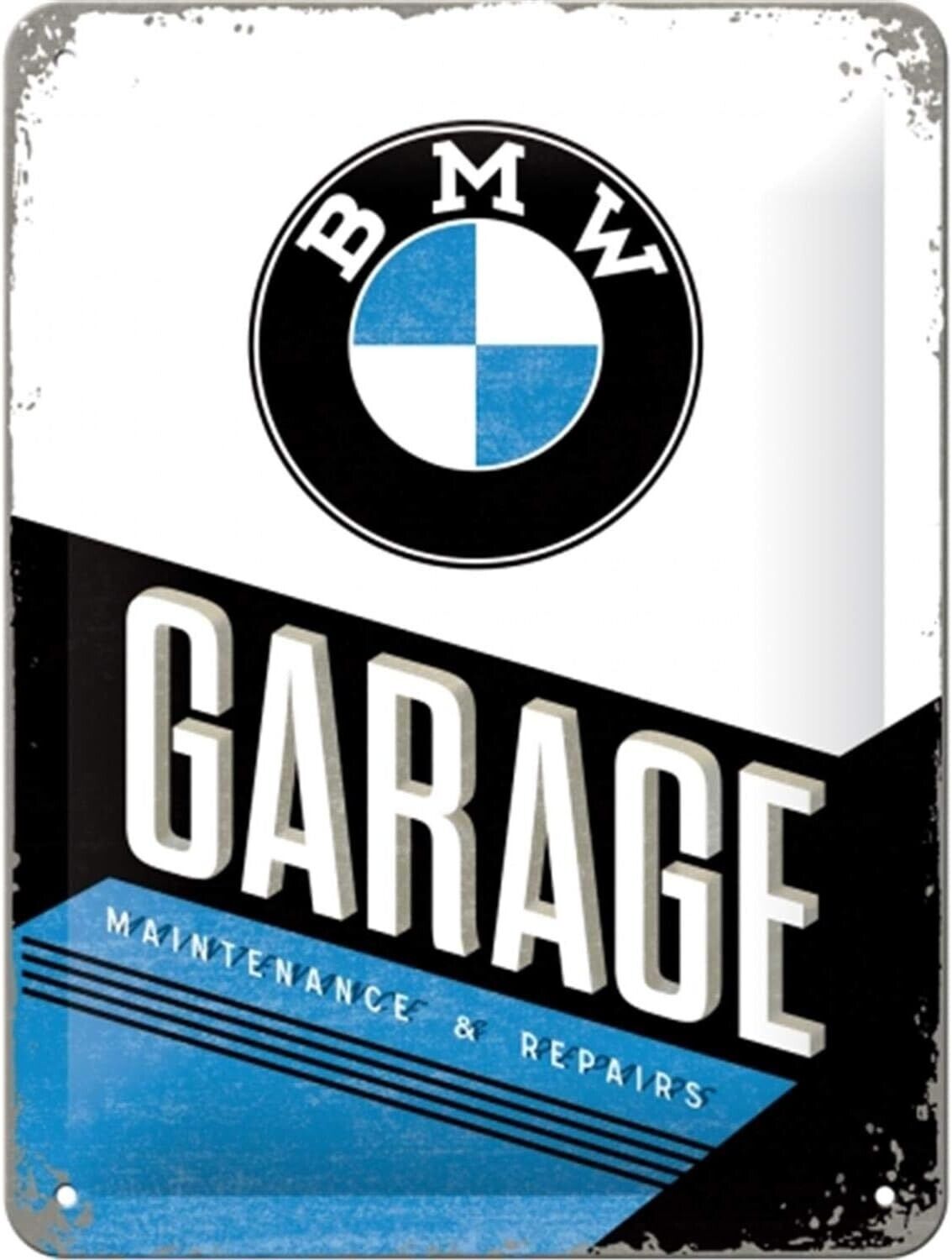 BMW Garage Nostalgic-Art Targa Pubblicitaria In metallo 15x20cm