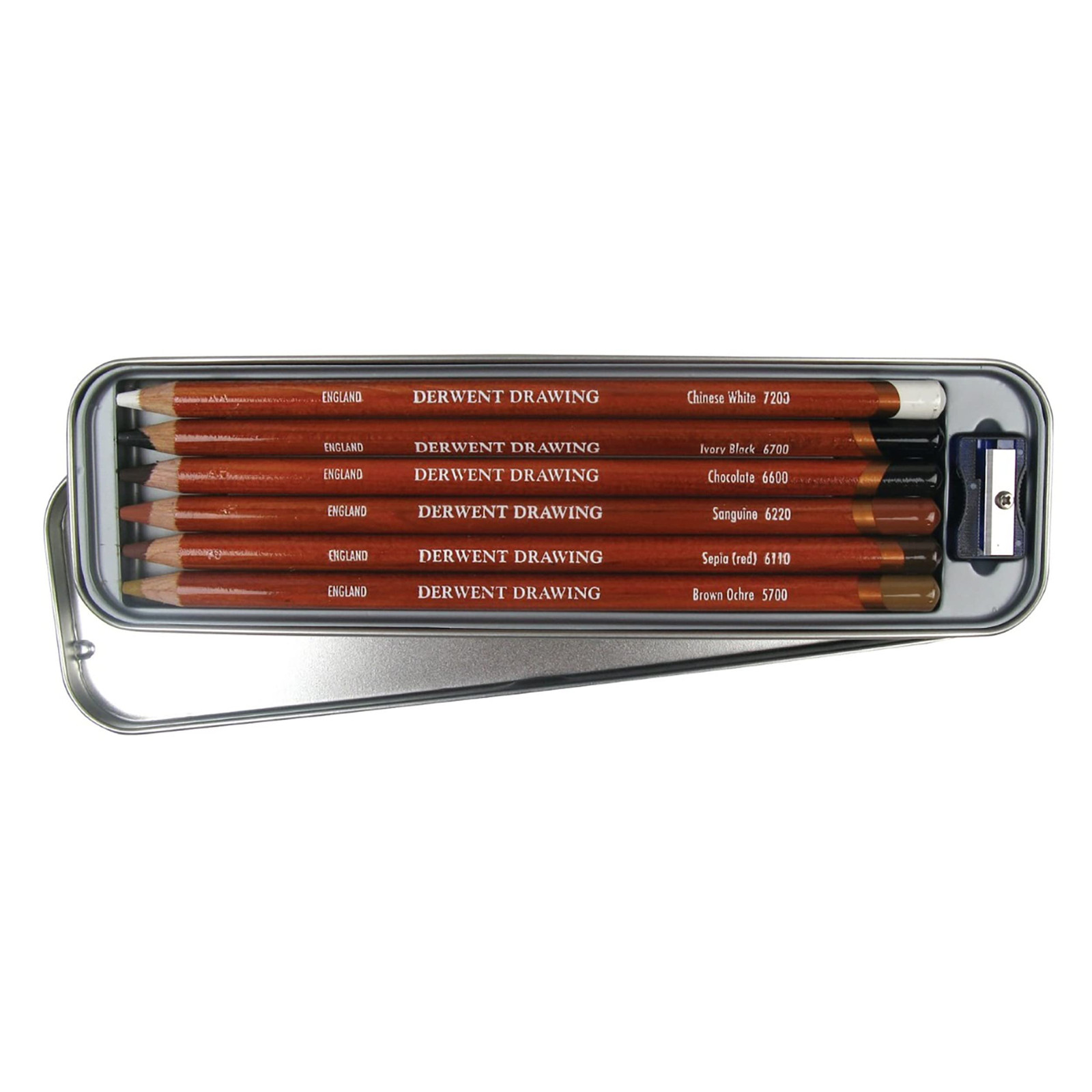 Derwent Drawing Matite Colorate in Scatola di Metallo con Temperamatite (F4W)