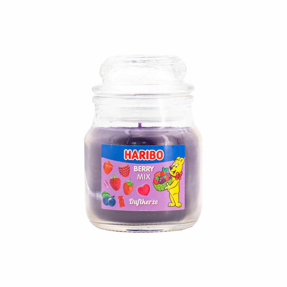 Candela profumata Haribo Berry Mix Mini, candela in vetro 85gr
