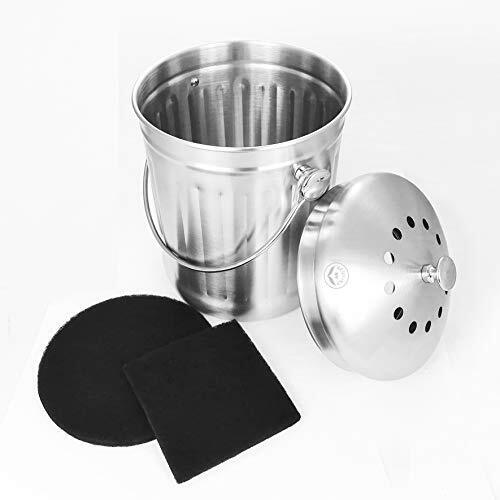 NewlineNY - Pattumiera per interni in acciaio INOX per piano di lavoro (y8k)