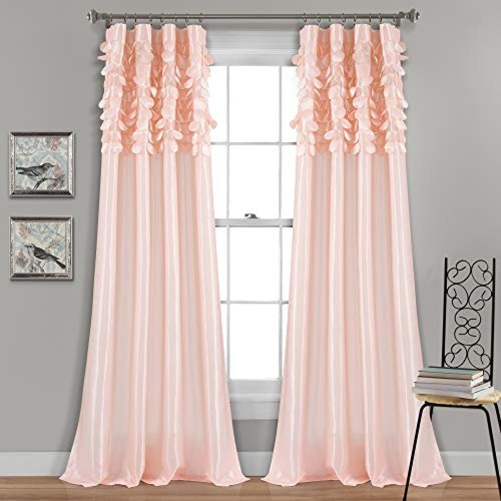 (TG. 84 x 54) Lush Decor Set di tende per finestre Circle Dream, per soggiorno,