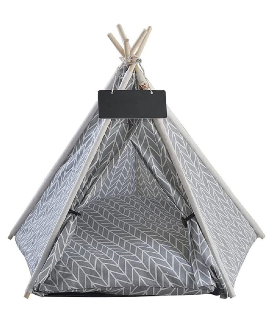 Tenda Portatile Per Animali Domestici Cani Gatti Casa Teepee Lavabile 60x60x90cm