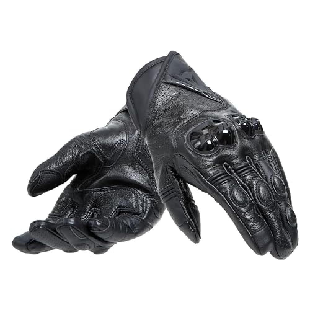 (TG. S) DAINESE - Neroshape Leather Gloves, Guanti Moto in Pelle di Capra, Prote