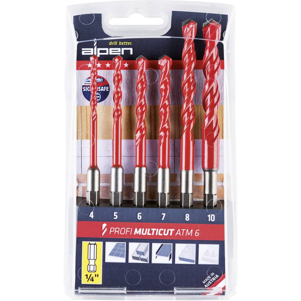 Alpen MultiCut 0000100802100 Acciaio Kit punte multiuso 6 parti 1/4 (6.3 mm) 1
